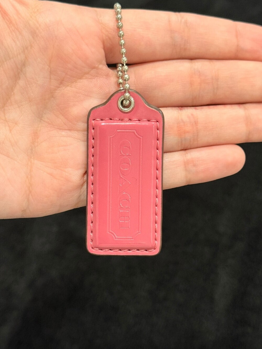 2.25" Y2K Coach Leather Key Fob Keychain Hang Tag Hangtag